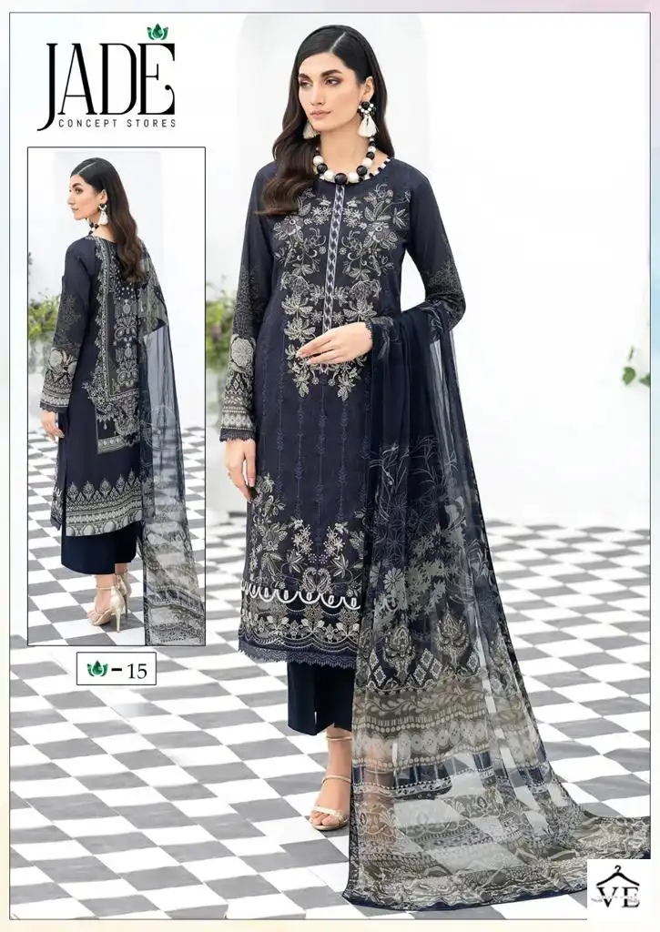 Jade Chevron Exclusive Heavy Cotton Vol 2 Pure Heavy Lawn Wholesale Pakistani Salwar Suit Catalog — Wholesale Salwar Suits, MPA wholesale from Surat - Gallery Image 4