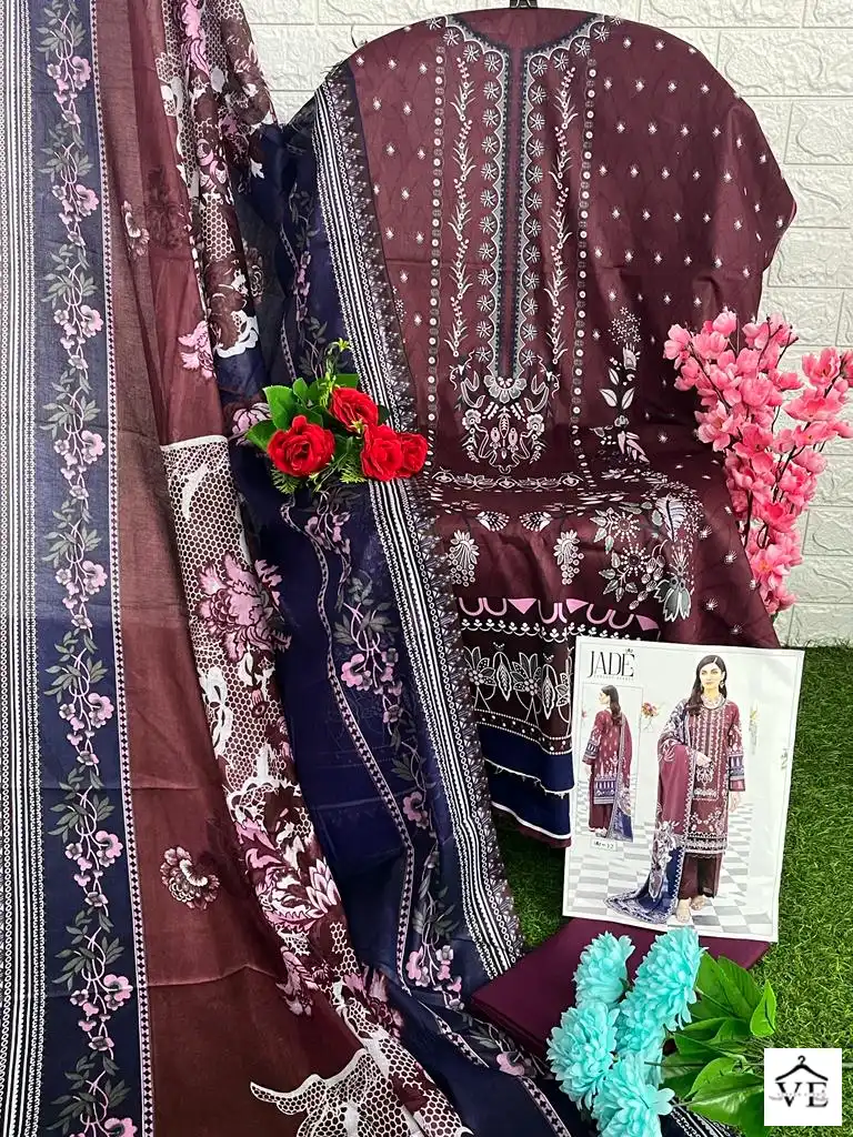 Jade Chevron Exclusive Heavy Cotton Vol 2 Pure Heavy Lawn Wholesale Pakistani Salwar Suit Catalog — Wholesale Salwar Suits, MPA wholesale from Surat - Gallery Image 8