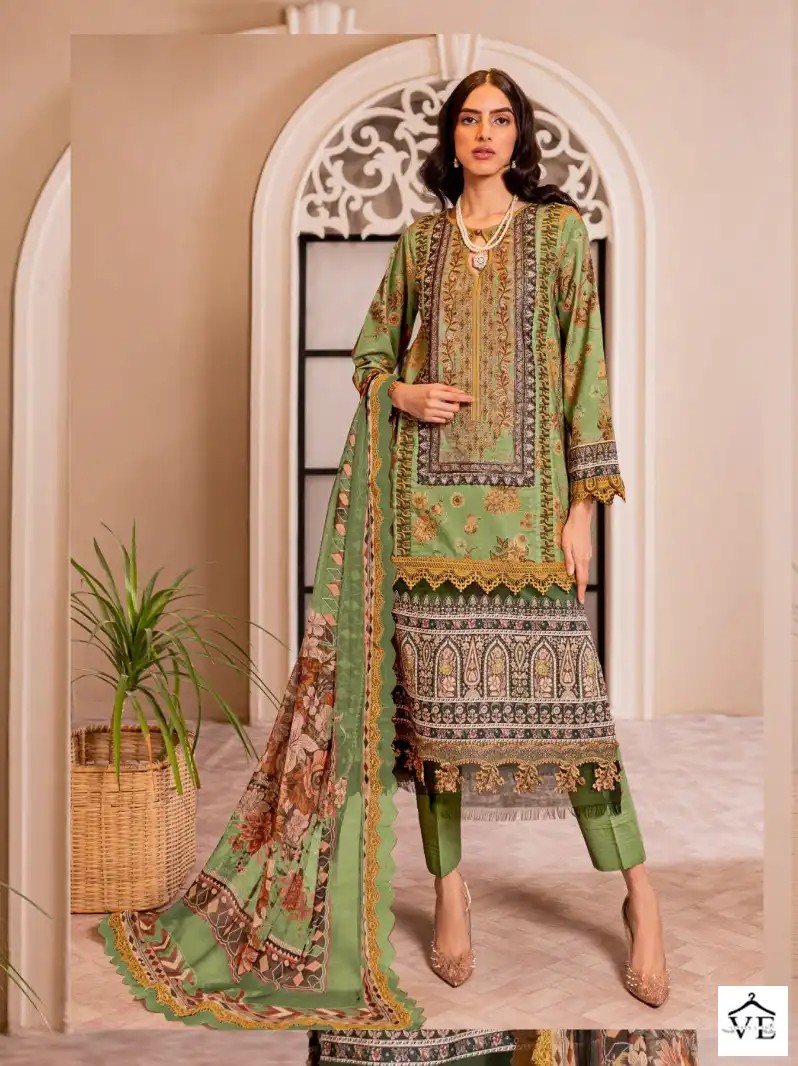 Majesty Cheveron Lawn Vol 8 Cotton Wholesale Pakistani Salwar Suit Catalog — Wholesale Salwar Suits, MPA wholesale from Surat - Gallery Image 3