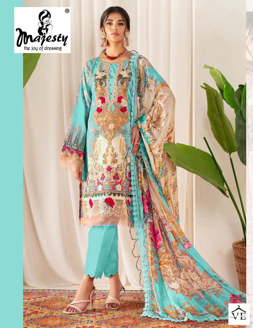 Majesty Cheveron Lawn Vol 8 Cotton Wholesale Pakistani Salwar Suit Catalog — Wholesale Salwar Suits, MPA wholesale from Surat — view 1
