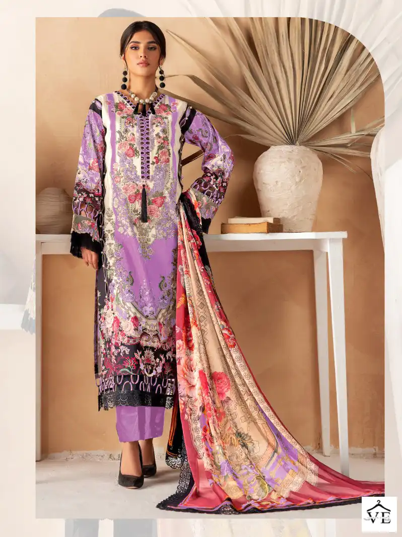 Majesty Cheveron Lawn Vol 8 Cotton Wholesale Pakistani Salwar Suit Catalog — Wholesale Salwar Suits, MPA wholesale from Surat - Gallery Image 4