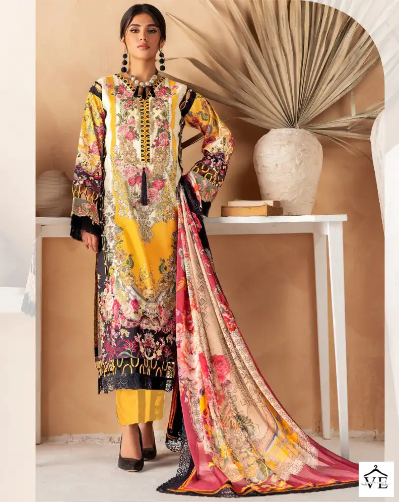 Majesty Cheveron Lawn Vol 8 Cotton Wholesale Pakistani Salwar Suit Catalog — Wholesale Salwar Suits, MPA wholesale from Surat - Gallery Image 5