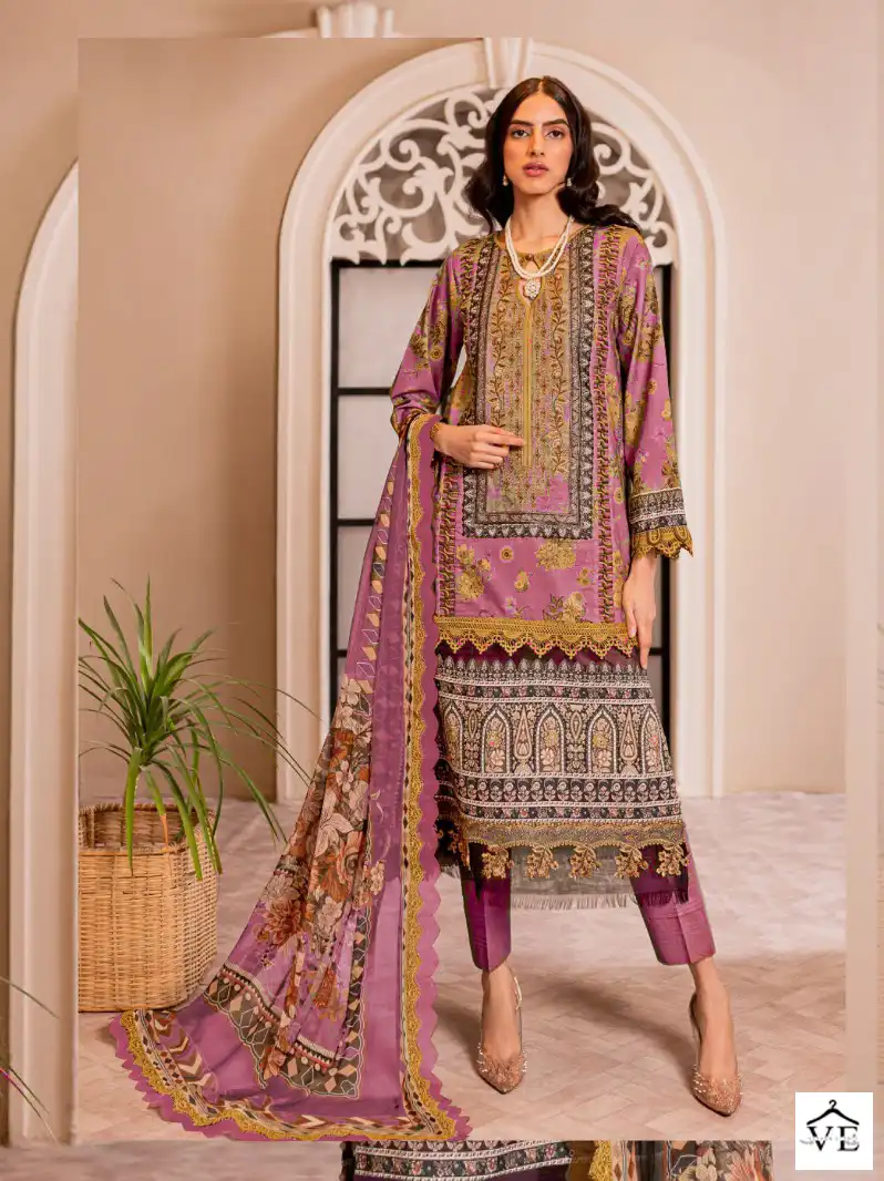 Majesty Cheveron Lawn Vol 8 Cotton Wholesale Pakistani Salwar Suit Catalog — Wholesale Salwar Suits, MPA wholesale from Surat - Gallery Image 6