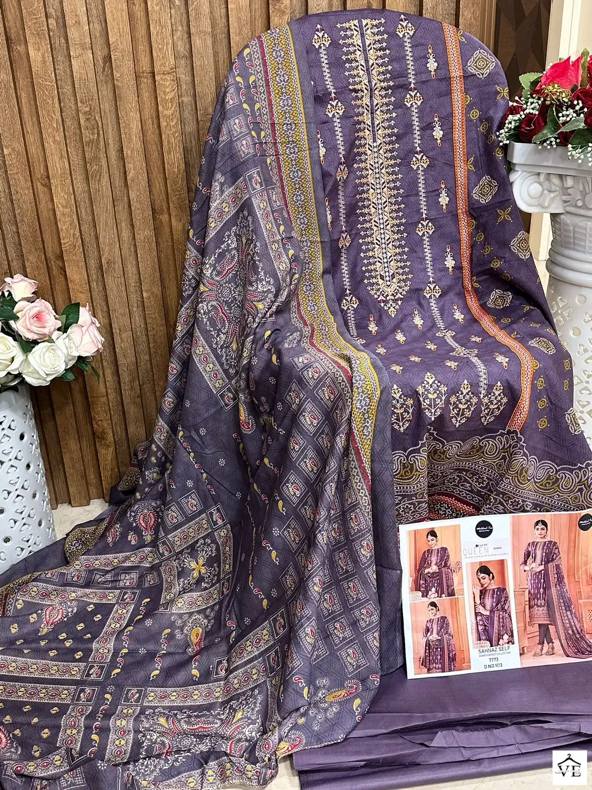 Mehbbob Tex Chevron Luxury Lawn Collection Vol 6 Super Wholesale Pakistani Salwar Suit Catalog — Wholesale Salwar Suits, MPA wholesale from Surat - Gallery Image 5