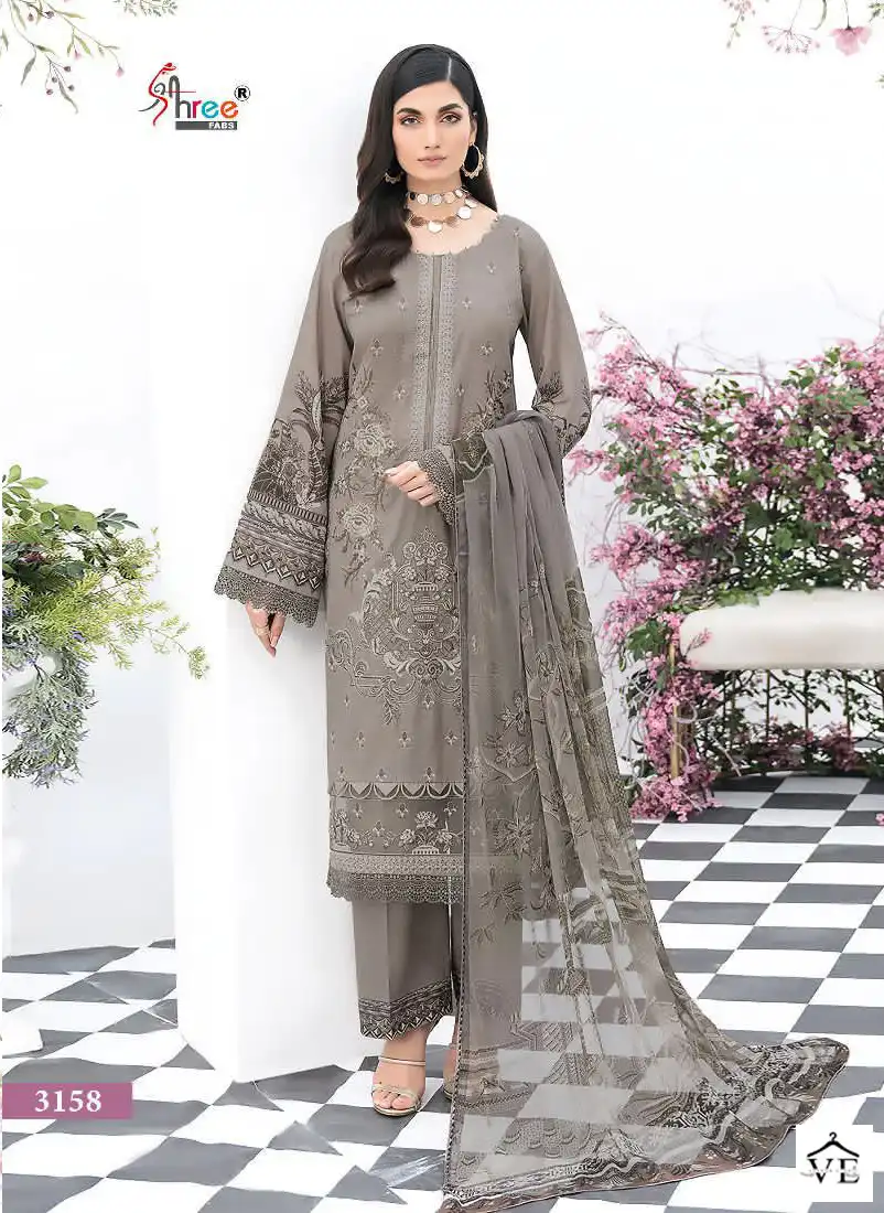 Shree Fabs Chevron Luxury Lawn Collection Vol 15 Pure Lawn Wholesale Pakistani Salwar Suit Catalog — Wholesale Salwar Suits, MPA wholesale from Surat — view 2