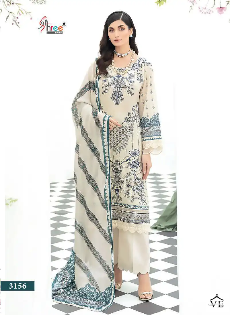Shree Fabs Chevron Luxury Lawn Collection Vol 15 Pure Lawn Wholesale Pakistani Salwar Suit Catalog — Wholesale Salwar Suits, MPA wholesale from Surat — view 4