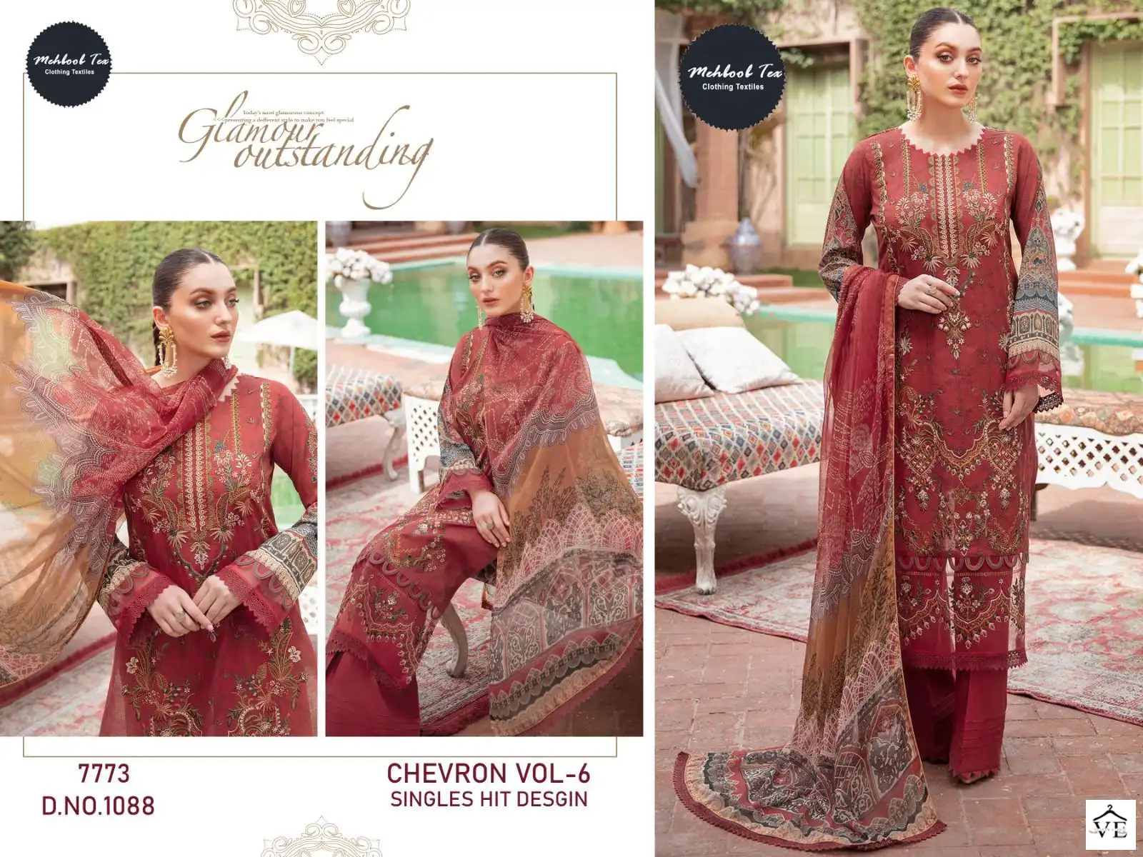 Mehboob Tex Chevron Luxury Lawn Collection Vol 6 Wholesale Pakistani Salwar Suit — Wholesale Salwar Suits, MPA wholesale from Surat - Gallery Image 2