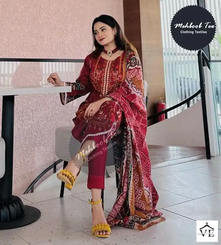 Mehboob Tex Chevron Luxury Lawn Collection Vol 6 Wholesale Pakistani Salwar Suit — Wholesale Salwar Suits, MPA wholesale from Surat - Gallery Image 4