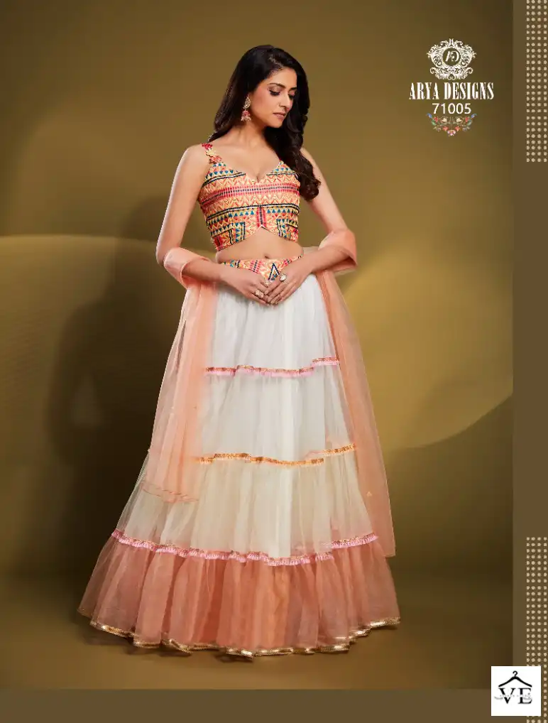Arya Designs Cinderella Vol 17 Organza Wholesale Lehenga Catalog — Wholesale Lehenga, MPA wholesale from Surat - Gallery Image 3
