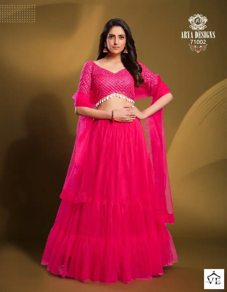 Arya Designs Cinderella Vol 17 Organza Wholesale Lehenga Catalog — Wholesale Lehenga, MPA wholesale from Surat - Gallery Image 4