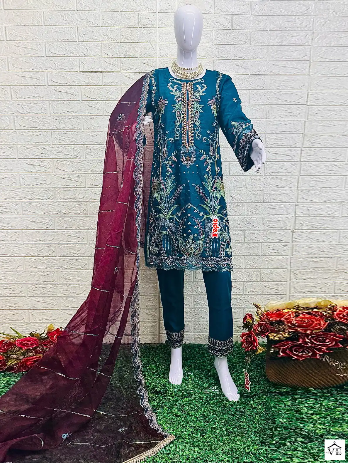 Fepic Cn 672 Organza Wholesale Pakistani Readymade Salwar Suit Catalog — Wholesale Salwar Suits, MPA wholesale from Surat — view 2