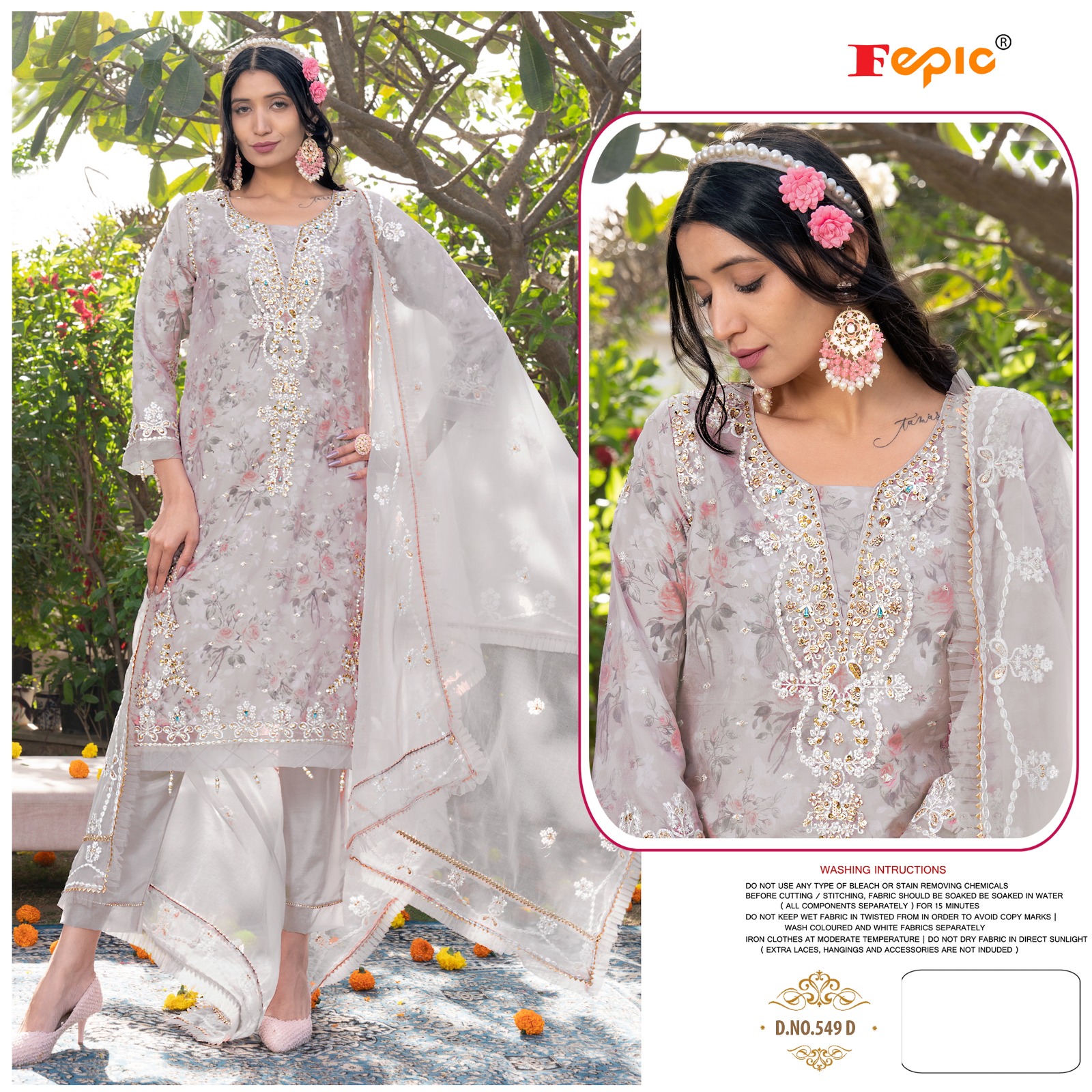 Fepic Cn549 Organza Wholesale Pakistani Readymade Salwar Suit Catalog — Wholesale Salwar Suits, MPA wholesale from Surat - Gallery Image 3