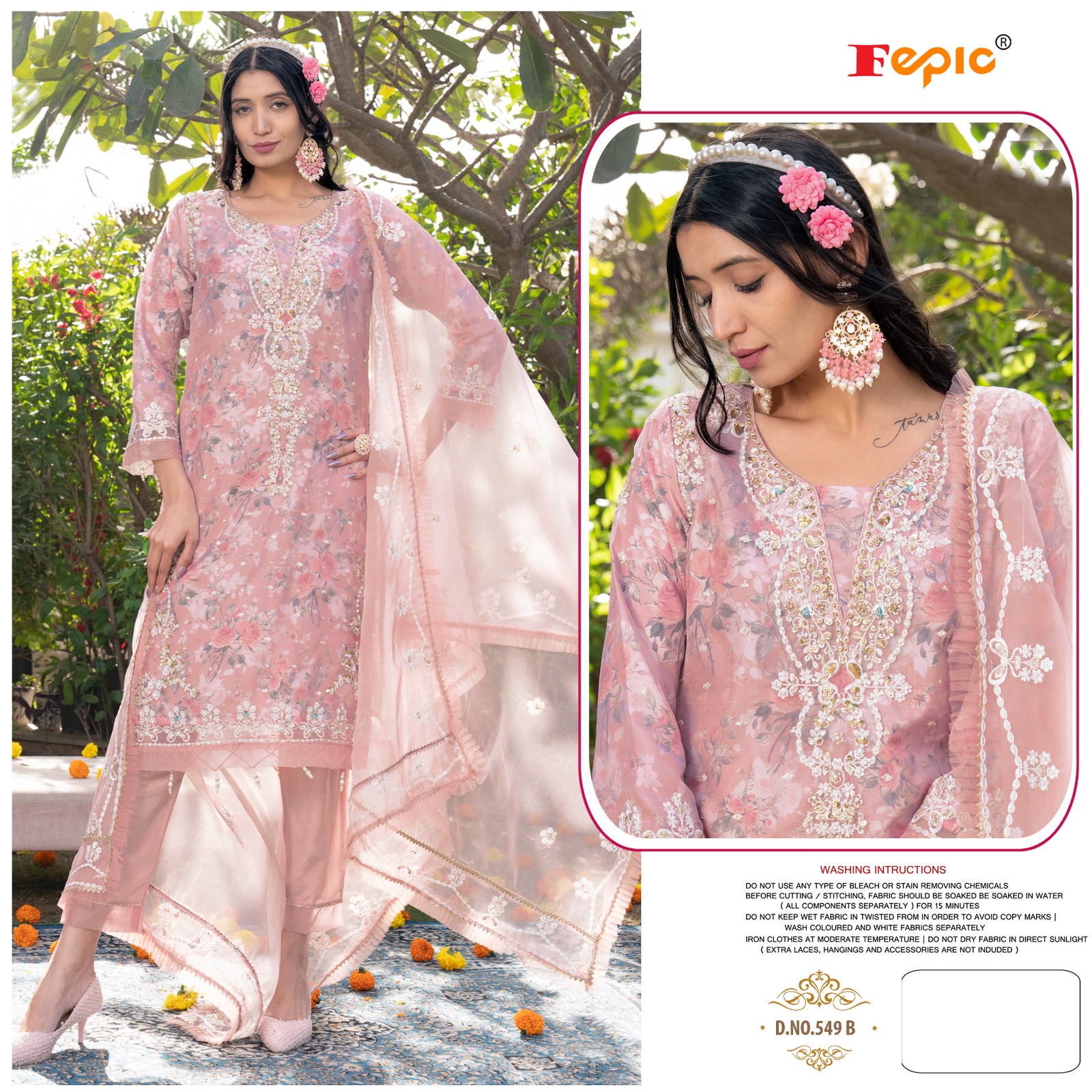 Fepic Cn549 Organza Wholesale Pakistani Readymade Salwar Suit Catalog — Wholesale Salwar Suits, MPA wholesale from Surat - Gallery Image 4