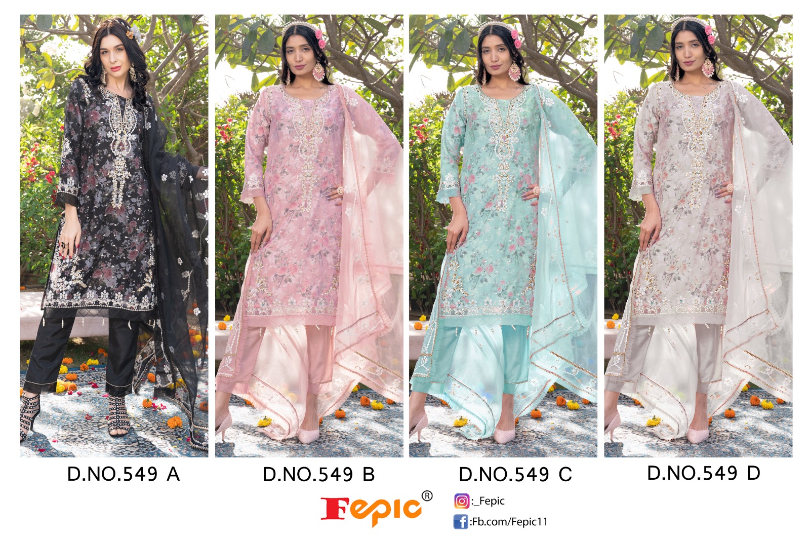 Fepic Cn549 Organza Wholesale Pakistani Readymade Salwar Suit Catalog — Wholesale Salwar Suits, MPA wholesale from Surat — view 5