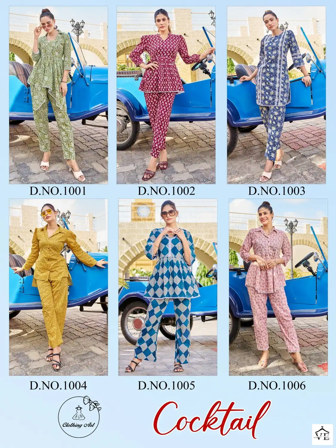 Clothing Art Cocktail Pure Cotton Wholesale Co-Ord Set Catalog — Wholesale Kurtis, MPA wholesale from Surat — view 7
