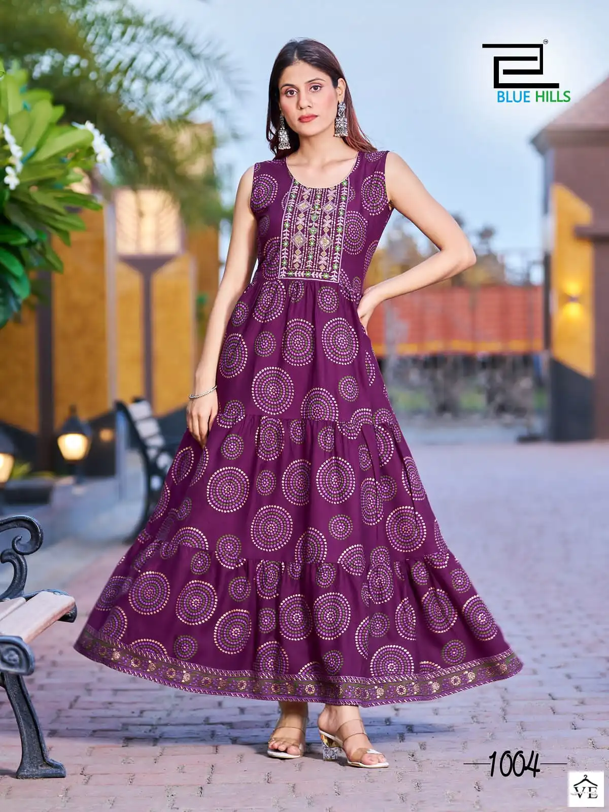 Blue Hills Cocktail Rayon 14Kg Wholesale Long Gown Catalog — Wholesale Kurtis, MPA wholesale from Surat - Gallery Image 2
