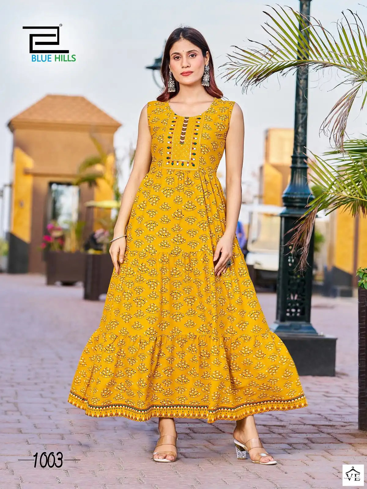 Blue Hills Cocktail Rayon 14Kg Wholesale Long Gown Catalog — Wholesale Kurtis, MPA wholesale from Surat - Gallery Image 3