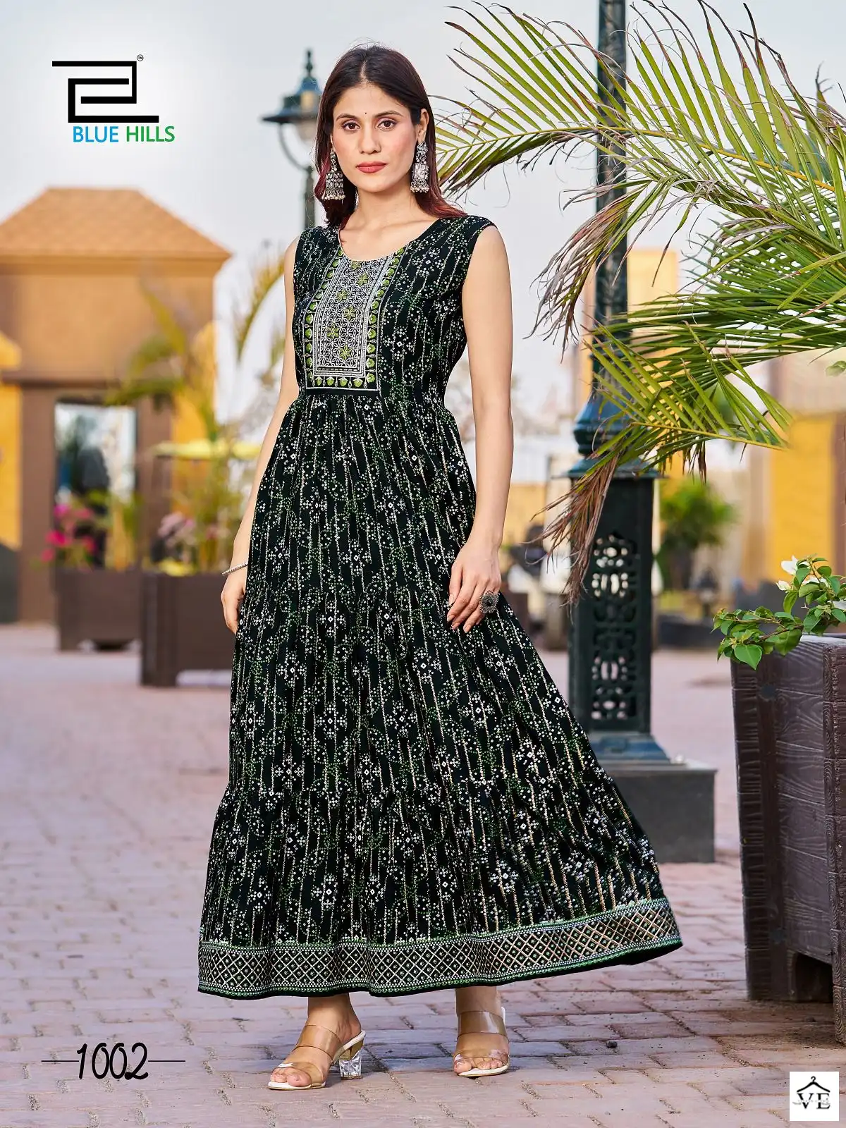 Blue Hills Cocktail Rayon 14Kg Wholesale Long Gown Catalog — Wholesale Kurtis, MPA wholesale from Surat - Gallery Image 4