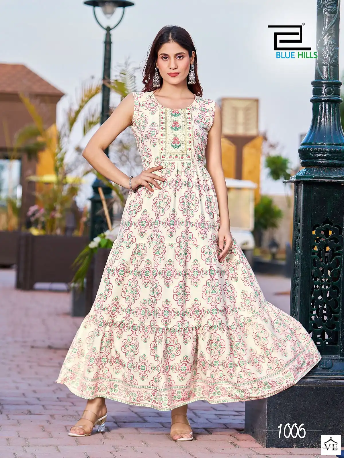 Blue Hills Cocktail Rayon 14Kg Wholesale Long Gown Catalog — Wholesale Kurtis, MPA wholesale from Surat - Gallery Image 5