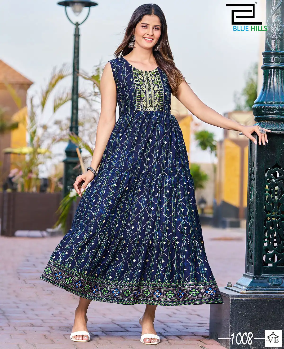 Blue Hills Cocktail Rayon 14Kg Wholesale Long Gown Catalog — Wholesale Kurtis, MPA wholesale from Surat — view 1