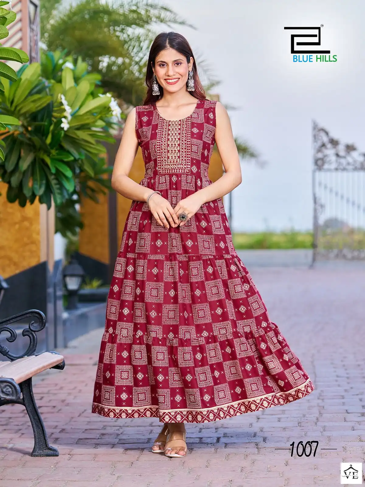 Blue Hills Cocktail Rayon 14Kg Wholesale Long Gown Catalog — Wholesale Kurtis, MPA wholesale from Surat - Gallery Image 6