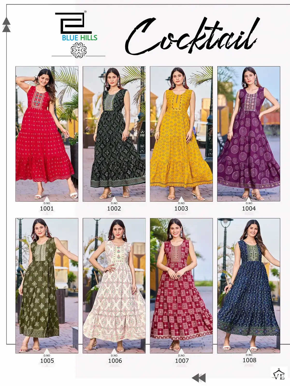 Blue Hills Cocktail Rayon 14Kg Wholesale Long Gown Catalog — Wholesale Kurtis, MPA wholesale from Surat — view 9