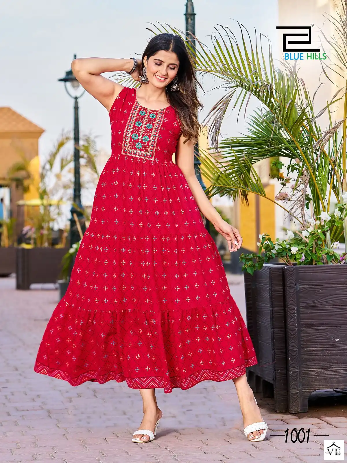 Blue Hills Cocktail Rayon 14Kg Wholesale Long Gown Catalog — Wholesale Kurtis, MPA wholesale from Surat - Gallery Image 7