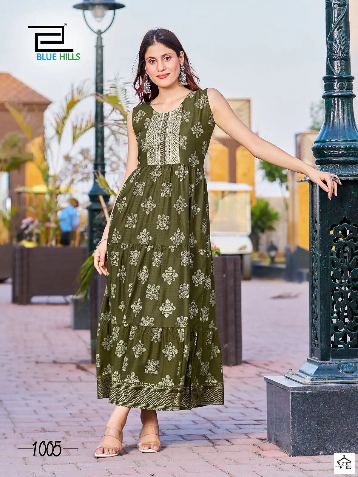 Blue Hills Cocktail Rayon 14Kg Wholesale Long Gown Catalog — Wholesale Kurtis, MPA wholesale from Surat - Gallery Image 8