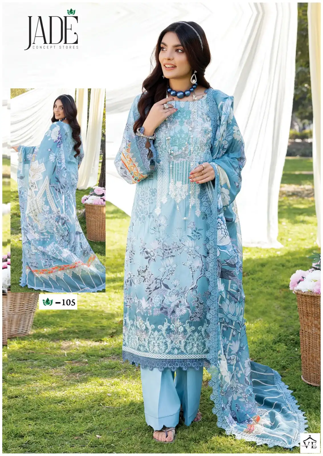 Jade Crimson Exclusive Heavy Lawn Collection Pure Heavy Lawn Wholesale Pakistani Salwar Suit Catalog — Wholesale Salwar Suits, MPA wholesale from Surat - Gallery Image 3