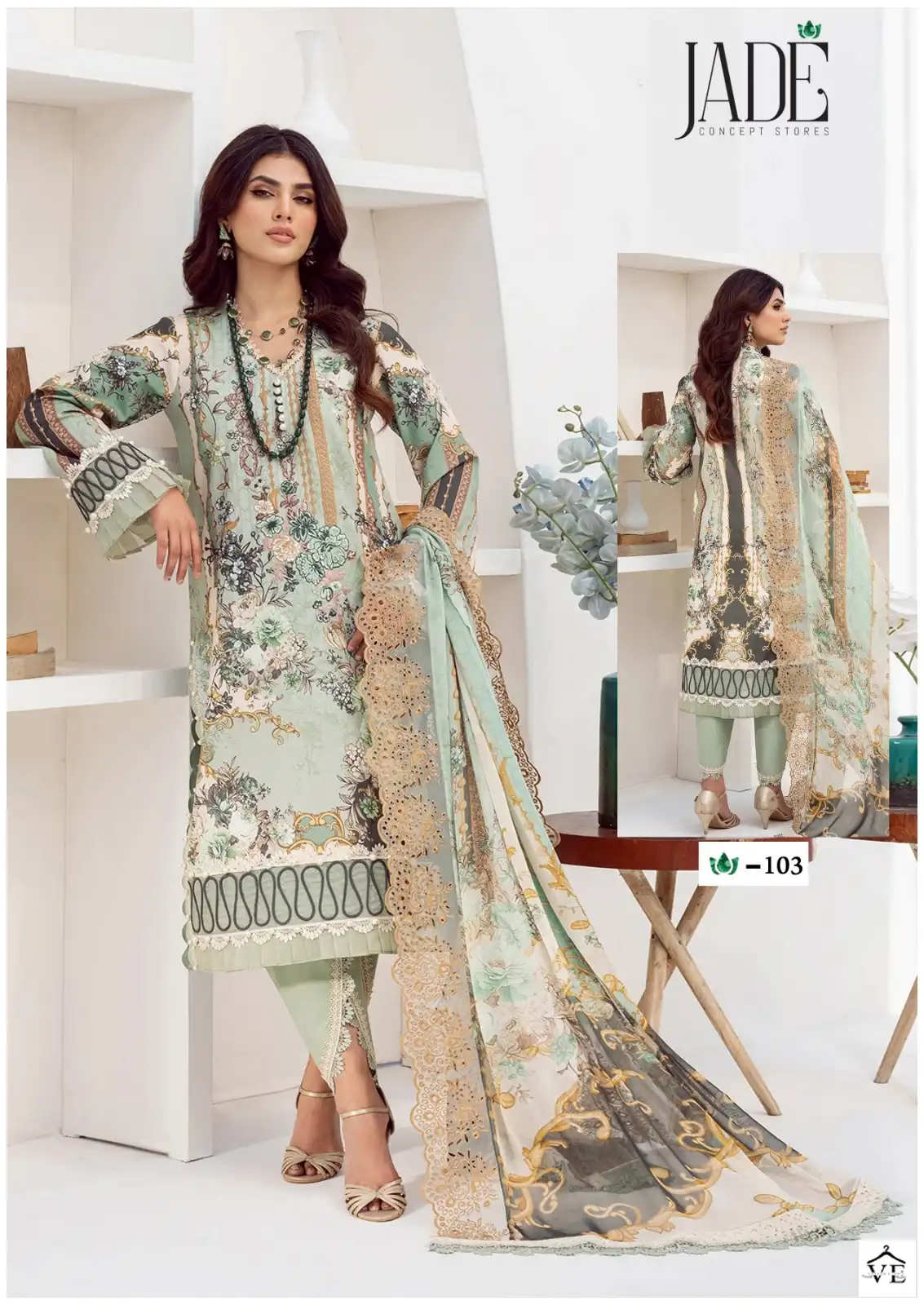 Jade Crimson Exclusive Heavy Lawn Collection Pure Heavy Lawn Wholesale Pakistani Salwar Suit Catalog — Wholesale Salwar Suits, MPA wholesale from Surat - Gallery Image 5