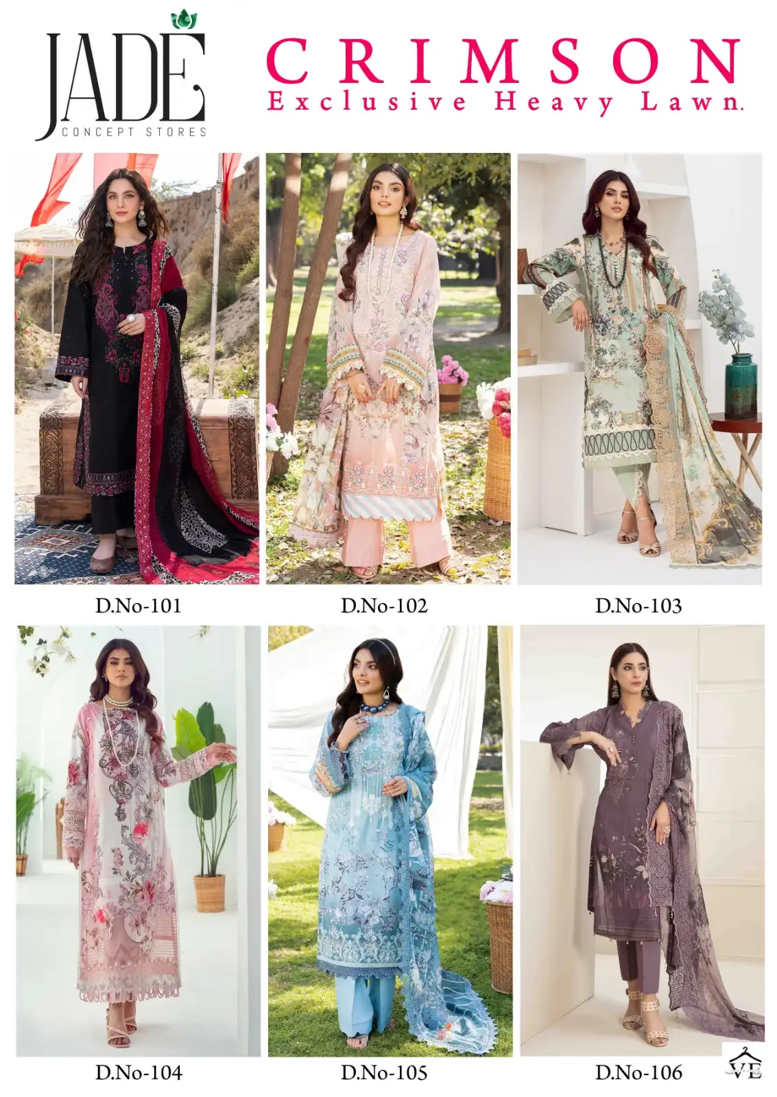 Jade Crimson Exclusive Heavy Lawn Collection Pure Heavy Lawn Wholesale Pakistani Salwar Suit Catalog — Wholesale Salwar Suits, MPA wholesale from Surat — view 12