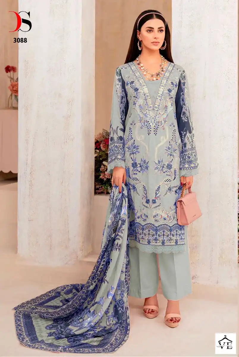 Deepsy Suits Cheveron Lawn 7 Pure Cotton Wholesale Pakistani Salwar Suit Catalog — Wholesale Salwar Suits, MPA wholesale from Surat - Gallery Image 8