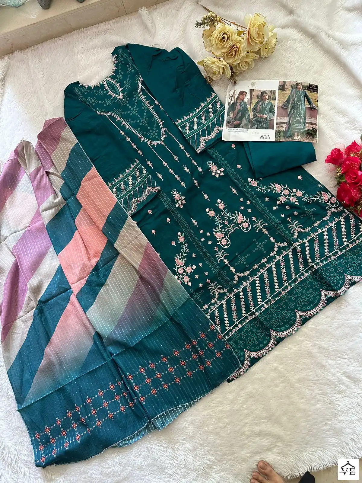 Ziaaz Code 321 Cotton Wholesale Pakistani Salwar Suit Catalog — Wholesale Salwar Suits, MPA wholesale from Surat - Gallery Image 9