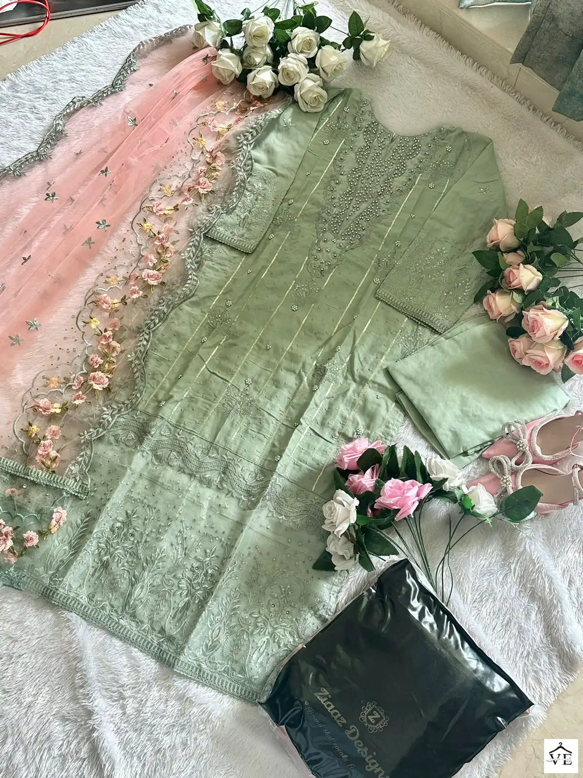 Ziaaz Code 322 Cotton Wholesale Pakistani Salwar Suit Catalog — Wholesale Salwar Suits, MPA wholesale from Surat - Gallery Image 4