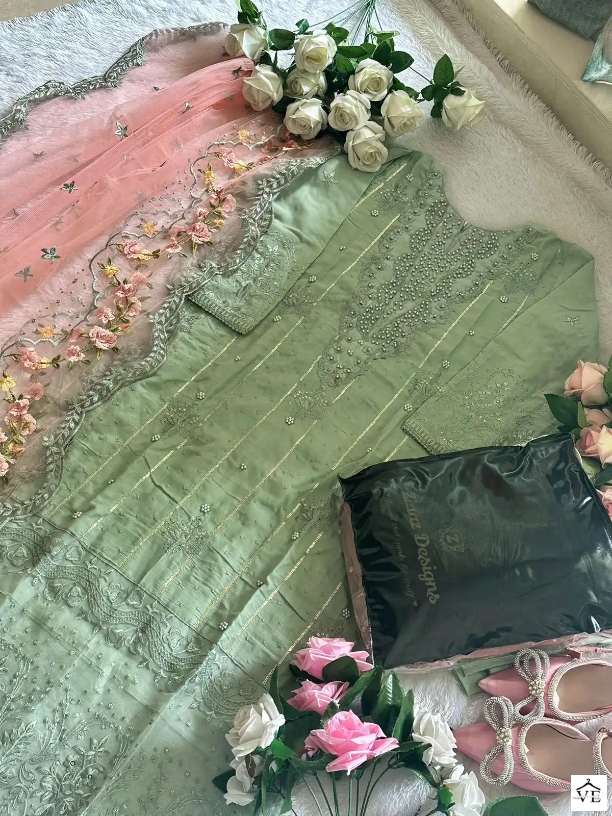 Ziaaz Code 322 Cotton Wholesale Pakistani Salwar Suit Catalog — Wholesale Salwar Suits, MPA wholesale from Surat — view 5