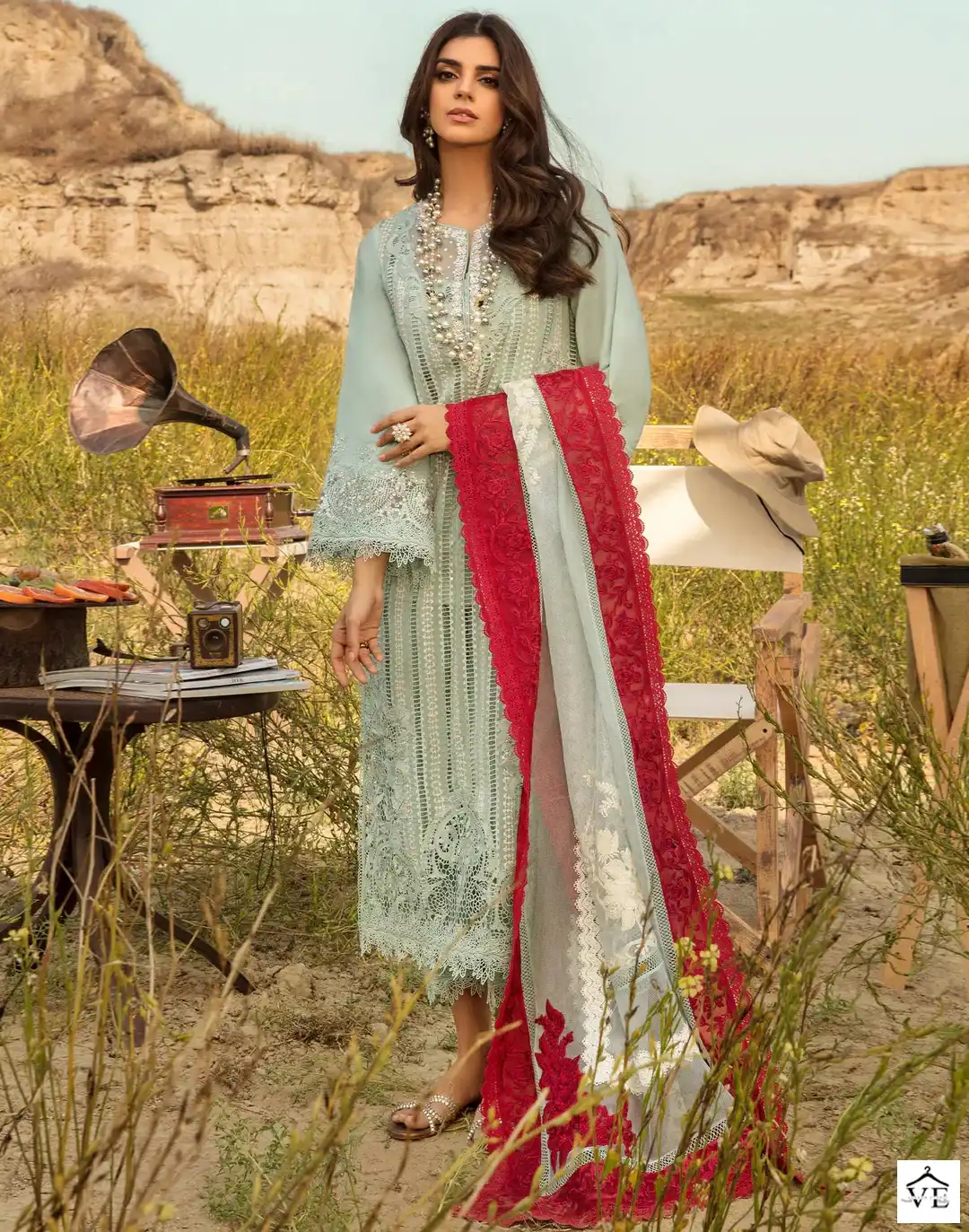 Ziaaz Codes 320 Cambric Cotton Wholesale Pakistani Salwar Suit Catalog — Wholesale Salwar Suits, MPA wholesale from Surat — view 1