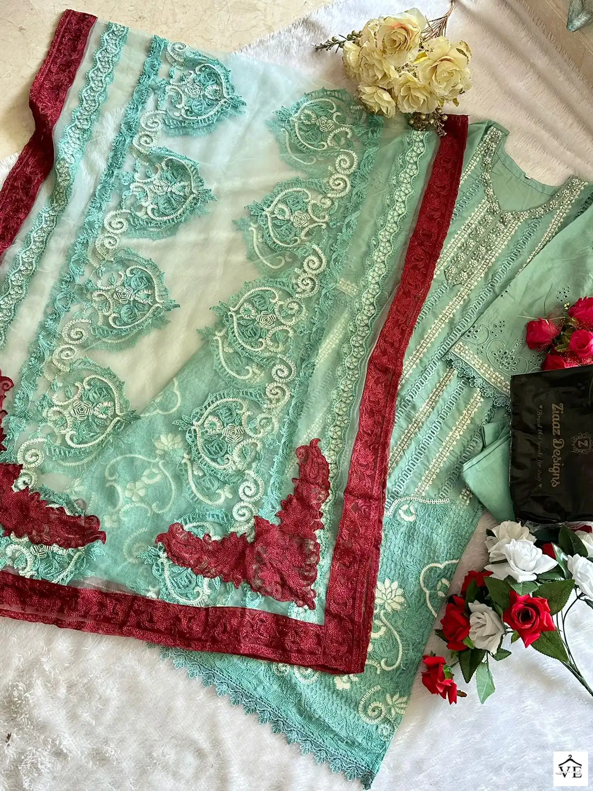 Ziaaz Codes 320 Cambric Cotton Wholesale Pakistani Salwar Suit Catalog — Wholesale Salwar Suits, MPA wholesale from Surat - Gallery Image 3