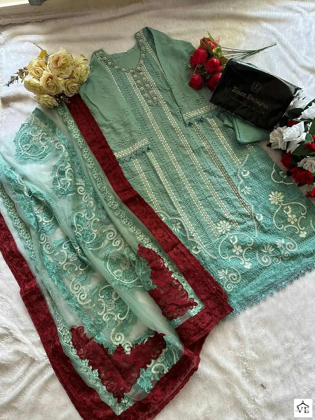 Ziaaz Codes 320 Cambric Cotton Wholesale Pakistani Salwar Suit Catalog — Wholesale Salwar Suits, MPA wholesale from Surat - Gallery Image 4