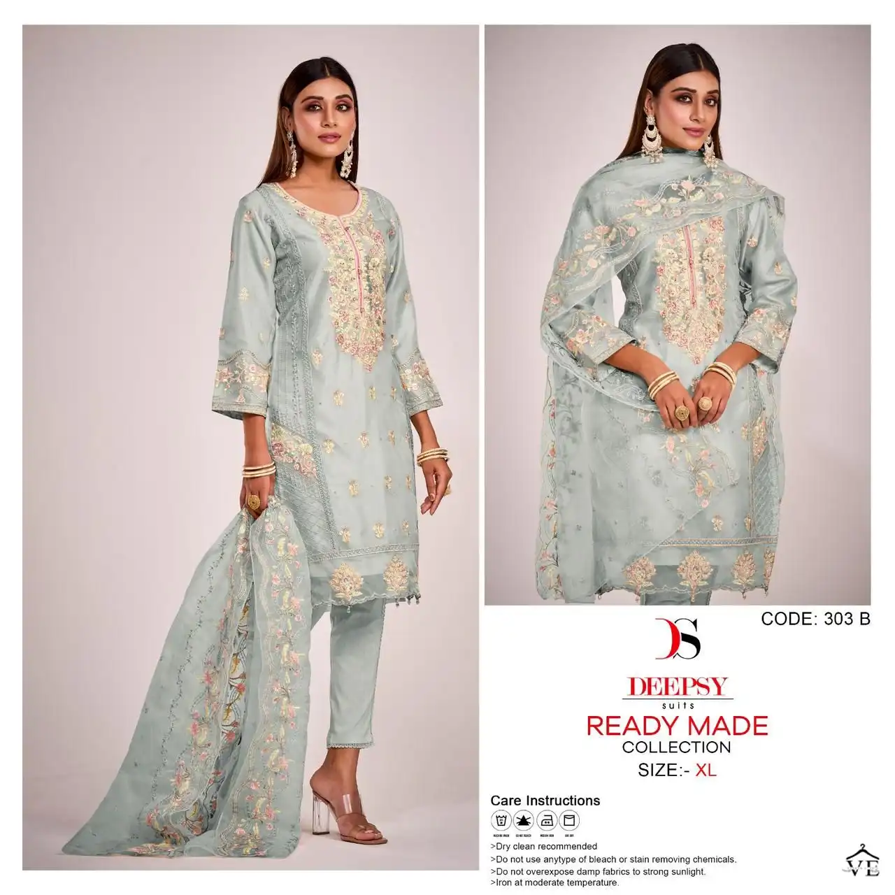 Deepsy Suits D 303 Pure Orgnaza Georgette Pakistani Readymade Salwar Suit Catalog — Wholesale Salwar Suits, MPA wholesale from Surat - Gallery Image 3