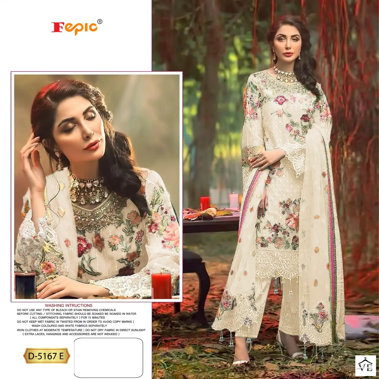 Fepic D 5167 Faux Georgette Wholesale Pakistani Salwar Suit Catalog — Wholesale Salwar Suits, MPA wholesale from Surat - Gallery Image 2