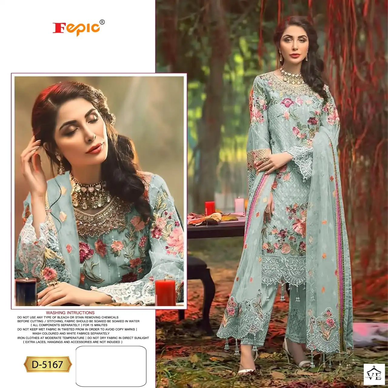 Fepic D 5167 Faux Georgette Wholesale Pakistani Salwar Suit Catalog — Wholesale Salwar Suits, MPA wholesale from Surat - Gallery Image 3