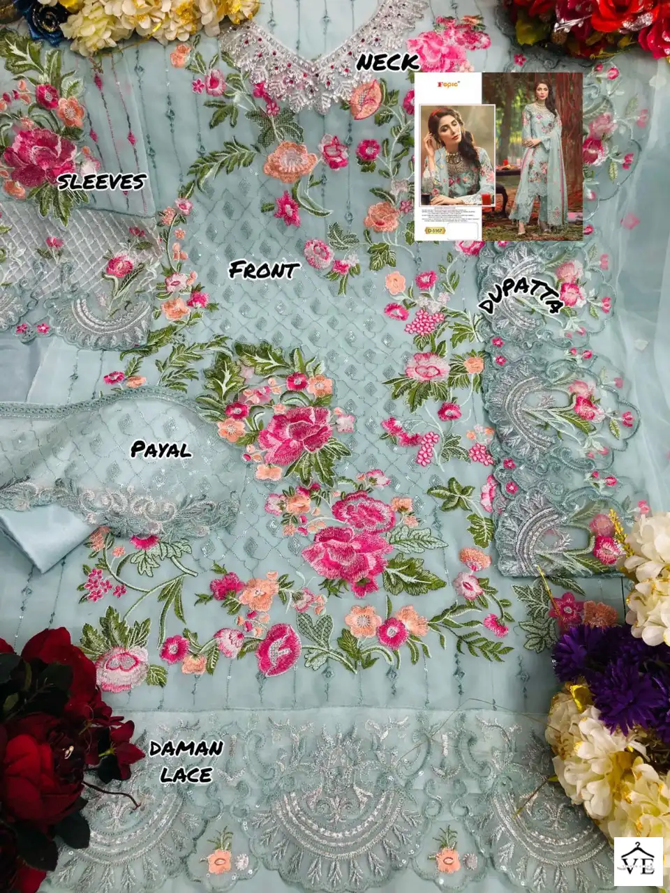 Fepic D 5167 Faux Georgette Wholesale Pakistani Salwar Suit Catalog — Wholesale Salwar Suits, MPA wholesale from Surat - Gallery Image 4