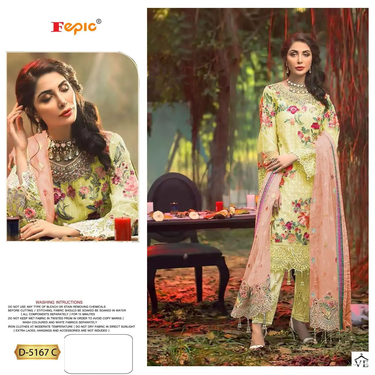 Fepic D 5167 Faux Georgette Wholesale Pakistani Salwar Suit Catalog — Wholesale Salwar Suits, MPA wholesale from Surat — view 7