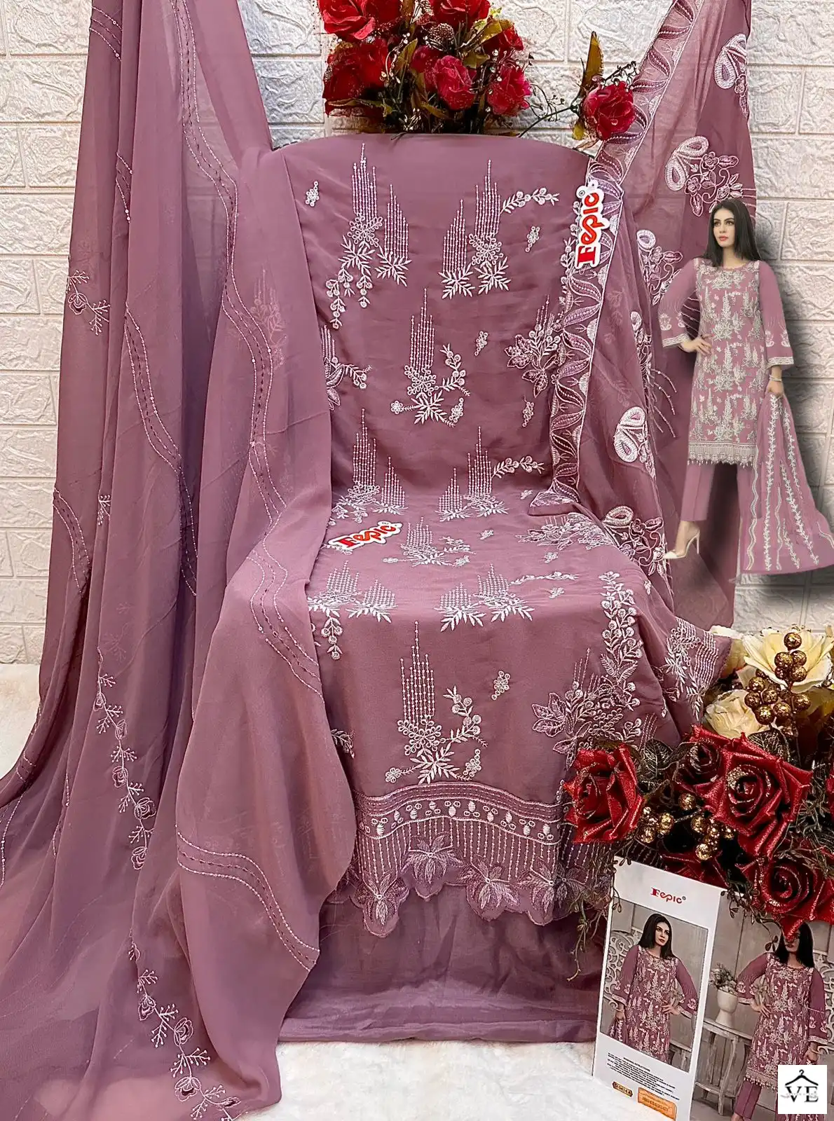 Fepic D 5249 Georgette Wholesale Pakistani Salwar Suit Catalog — Wholesale Salwar Suits, MPA wholesale from Surat - Gallery Image 6