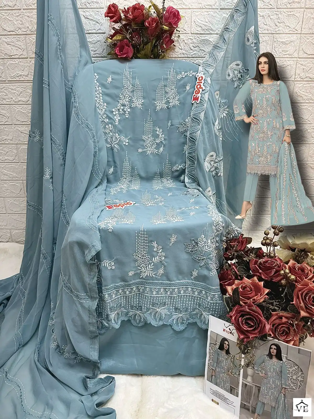 Fepic D 5249 Georgette Wholesale Pakistani Salwar Suit Catalog — Wholesale Salwar Suits, MPA wholesale from Surat - Gallery Image 8