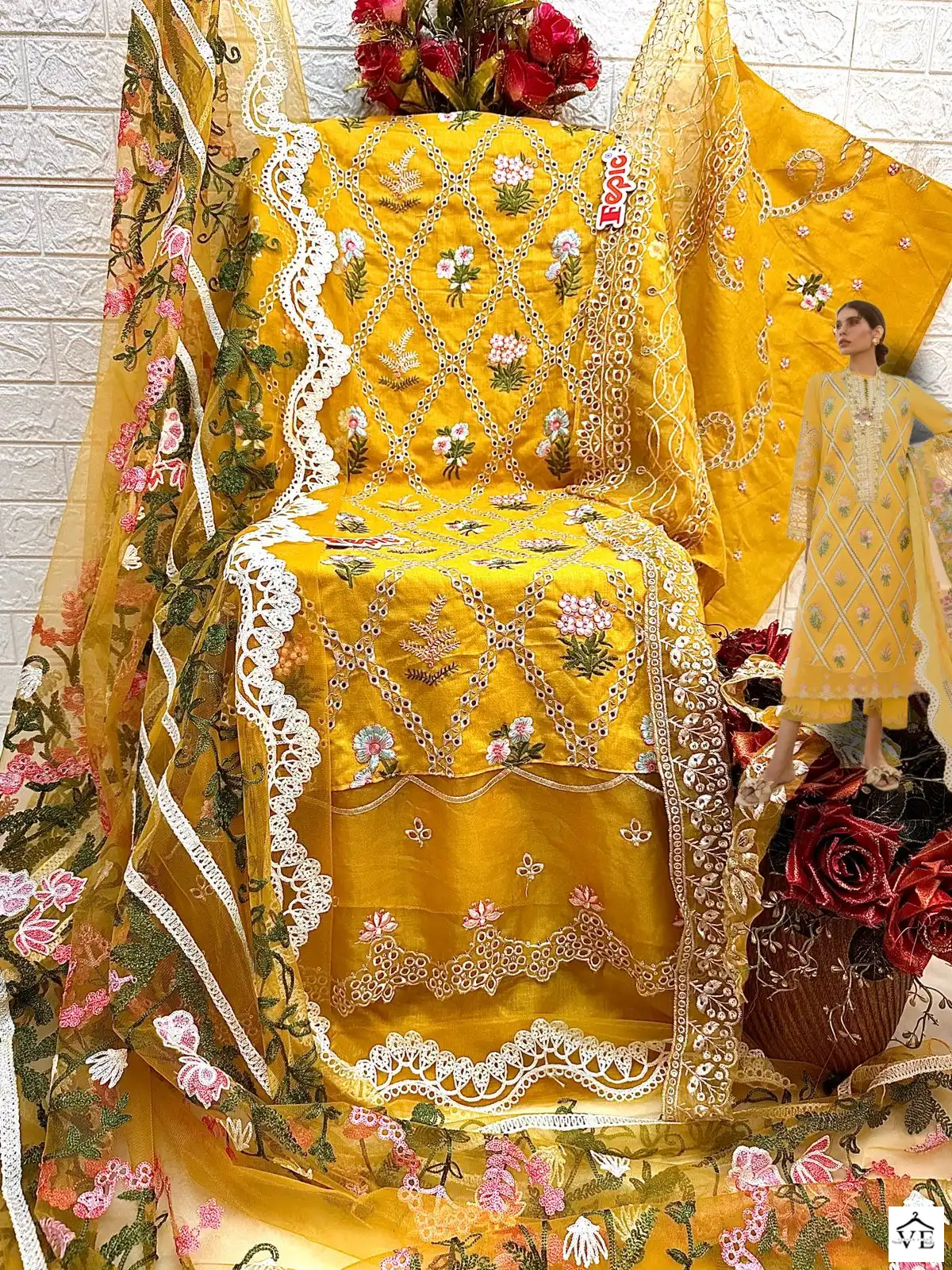 Fepic D 5251 Pure Cotton Wholesale Pakistani Salwar Suit Catalog — Wholesale Salwar Suits, MPA wholesale from Surat - Gallery Image 4
