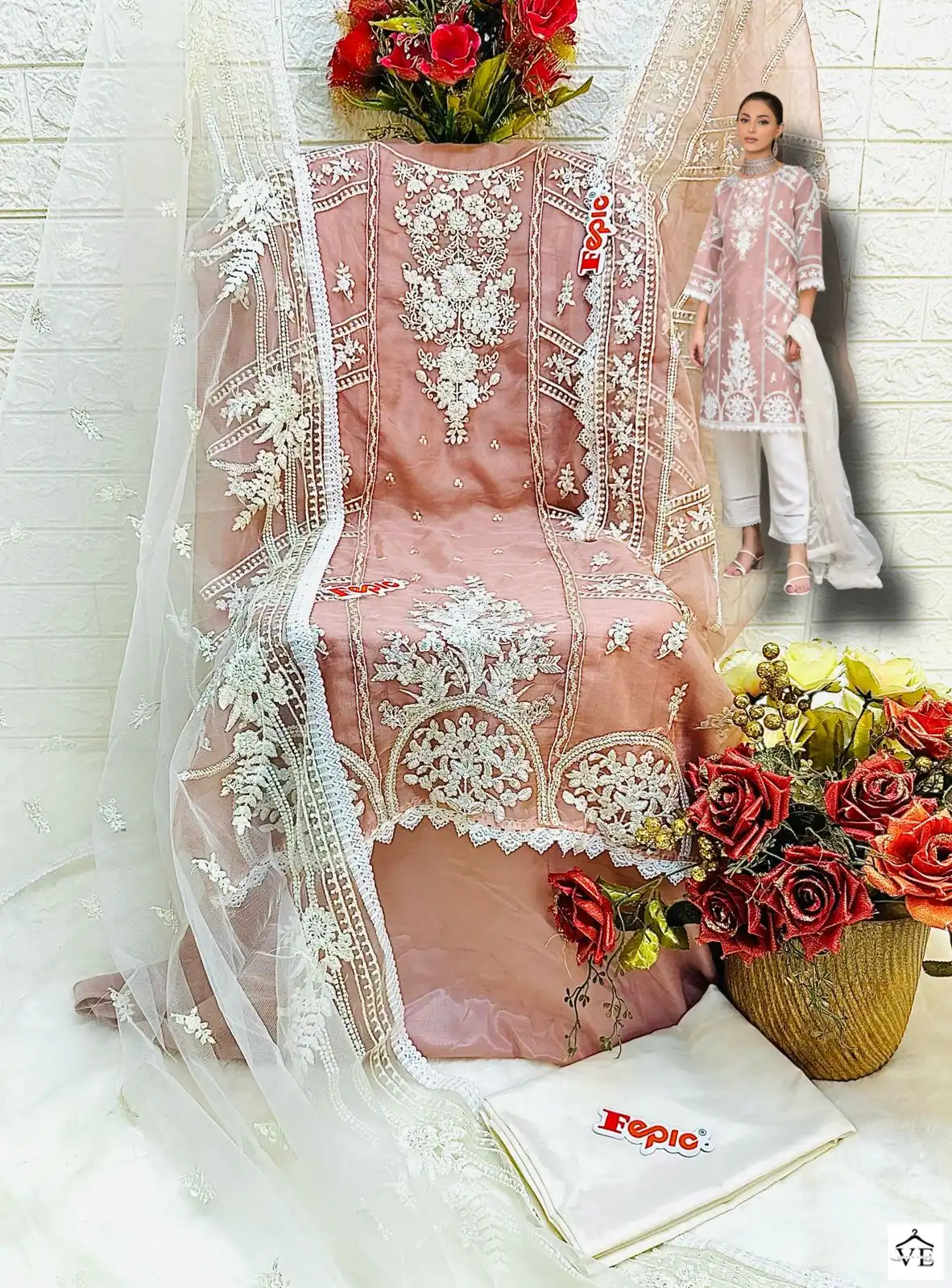 Fepic D 5412 Organza Wholesale Pakistani Salwar Suit Catalog — Wholesale Salwar Suits, MPA wholesale from Surat - Gallery Image 8