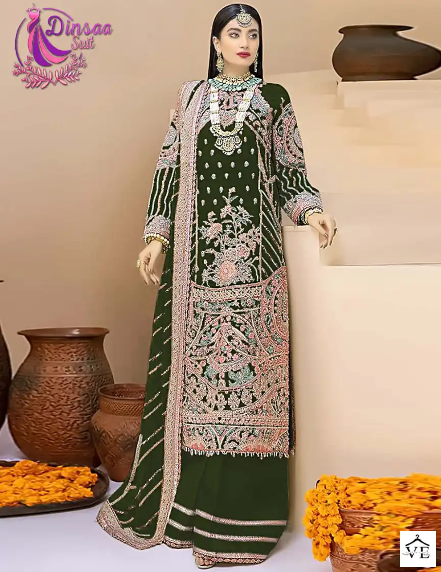 Dinsaa D S No 150 Banarasi Silk Georgette Pakistani Salwar Suit Catalog — Wholesale Salwar Suits, MPA wholesale from Surat — view 1