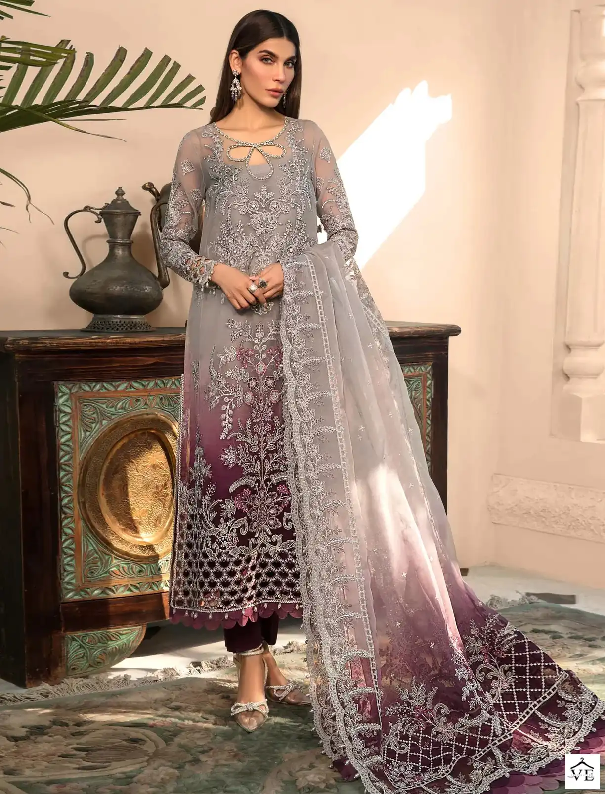 Shree Fabs D No K 1814 Padding Organza Wholesale Pakistani Salwar Suit Catalog — Wholesale Salwar Suits, MPA wholesale from Surat — view 1