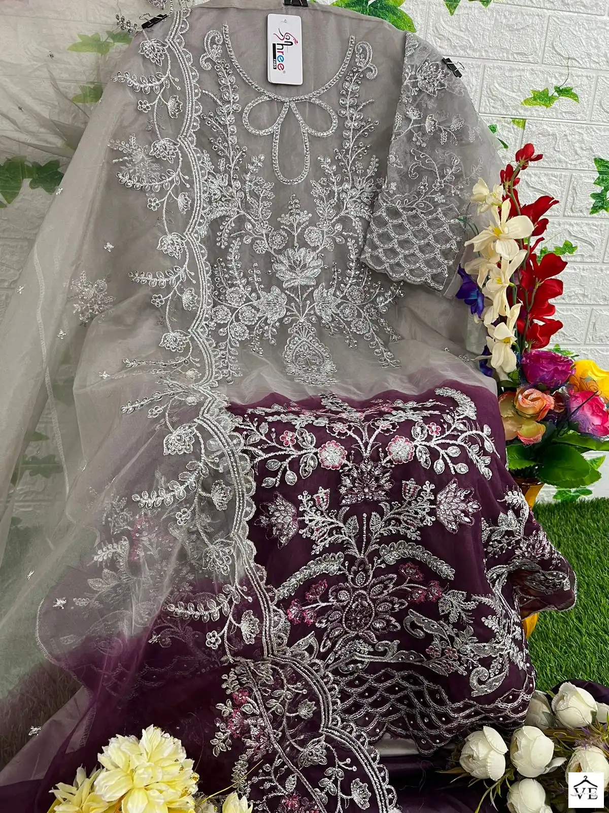 Shree Fabs D No K 1814 Padding Organza Wholesale Pakistani Salwar Suit Catalog — Wholesale Salwar Suits, MPA wholesale from Surat - Gallery Image 2